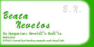 beata nevelos business card